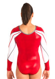 Ervy Mila Long Sleeved Leotard (Red, Graphite and White)