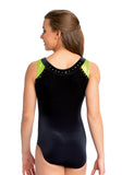Ervy Tiziana Leotard (Black and Kiwi Green)