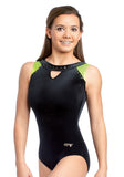 Ervy Tiziana Leotard (Black and Kiwi Green)