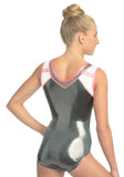 Ervy Addison Leotard (Graphite, White and Lipstick Pink)