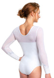 Ervy Elina Long Sleeved Leotard (White)