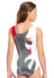 Ervy Adele Leotard (Graphite, Red, Orange and White)