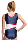 Ervy Kendra Leotard (Ink Blue, White and Red) 