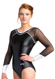 Ervy Zara Long Sleeved Leotard (Black and White)