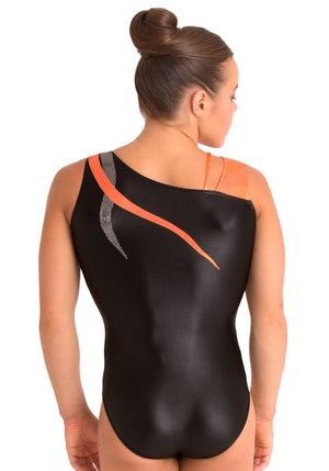 Ervy Flame Leotard (Black and Orange)