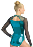Ervy Ginger Long Sleeved Leotard (Petrol and black)