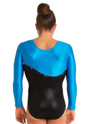 Ervy Cassiopeia Long Sleeved Leotard (Blue and Black)