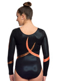 Ervy Borealis Long Sleeved Leotard (Black, Copper and Orange)