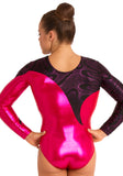 Ervy Serpens Long Sleeved Leotard (Pomegranate and Black)