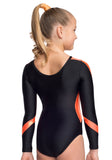 Ervy Andromeda Long Sleeved Leotard (Black and Orange)