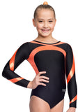 Ervy Andromeda Long Sleeved Leotard (Black and Orange)