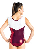 Ervy Vesta Leotard (Bordeaux, White and Silver)