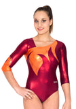 Ervy Meteora 3/4 Sleeved Leotard (Bordeaux and Orange)