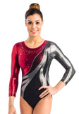 Ervy Celebria 3/4 Sleeved Leotard (Black, Bordeaux and Graphite)