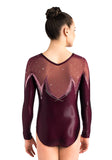 Ervy Lumira Long Sleeved Leotard (Dark Amethyst and Old Pink)