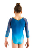 Ervy Freezy 3/4 Sleeved Leotard (Sky Blue, Maldive and Gold)
