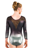Ervy Kolina 3/4 Sleeved Leotard (Amethyst, Silver and Black)