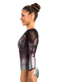 Ervy Kolina 3/4 Sleeved Leotard (Amethyst, Silver and Black)