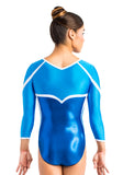 Ervy Tyra 3/4 Sleeved Leotard (Royal Blue, Azure and White)
