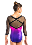 Ervy Elsy 3/4 Sleeved Leotard (Pink, Violet and Black)