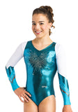 Ervy Blanca Long Sleeved Leotard (Petrol, White and Emerald)