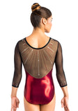 Ervy Lenia 3/4 Sleeved Leotard (Bordeaux and Black)