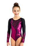 Ervy Eclip Long Sleeved Leotard (Aubergine and Black)
