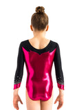 Ervy Blair 3/4 Sleeved Leotard (Pomegranate and Black)