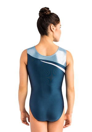 Ervy Effie Leotard (Aquamarine, Light Blue and White)