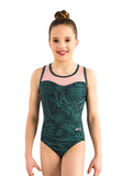Ervy Sinikka Leotard (Rose with Green Jungle Print)