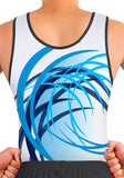Ervy Ian Leotard (Caribbean Blue and Graphite) Front to Back Design