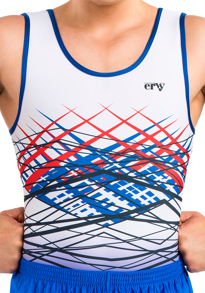 Ervy Bruno Leotard (White, Red and Blue)