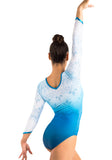 Ervy Ilka 3/4 Sleeved Leotard (Blue and White Ilka Print)