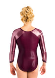 Ervy Zea Long Sleeved Leotard (Amethyst, Old Pink and Skin)