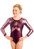 Ervy Zea 3/4 Sleeved Leotard (Amethyst, Old Pink and Skin)