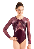 Ervy Zea Long Sleeved Leotard (Amethyst, Old Pink and Skin)