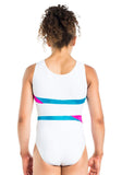 Ervy Jewell Leotard (White, Blue and Pink)