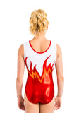 Ervy Maisie 3/4 Sleeved Leotard (Light Red, White and Orange)