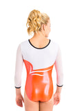 Ervy Solea 3/4 Sleeved Leotard (Grapefruit, White and Black)