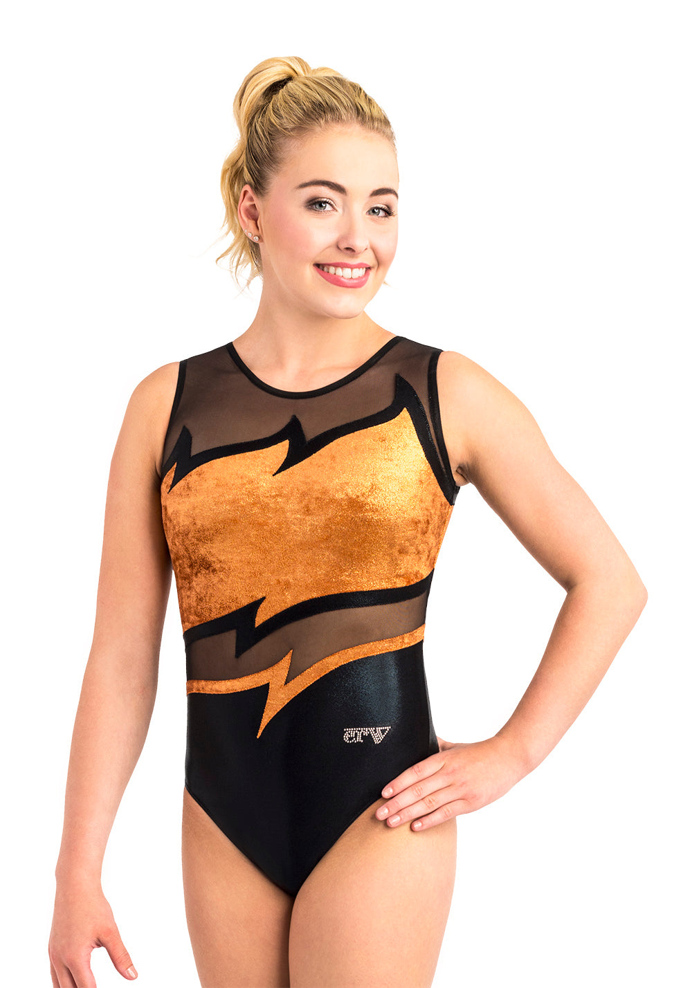Ervy Orion Leotard (Black, Copper and Skin)