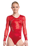 Ervy Mila Long Sleeved Leotard (Red) - Elite Gymnastics