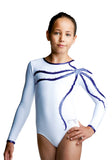 Ervy Nadja Long Sleeved Leotard (White and Violet) 