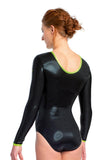 Ervy Nadja Long Sleeved Leotard (Black and Kiwi) 