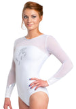 Ervy Elina Long Sleeved Leotard (White)