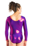 Ervy Susan Long Sleeved Leotard (Plum and Grapefruit)