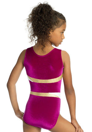 Ervy Jewell Leotard (Blackberry, gold and silver)