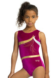 Ervy Jewell Leotard (Blackberry, gold and silver)