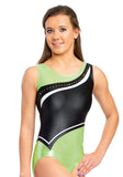 Ervy Diamond Leotard (Kiwi-Silver, Black and White)