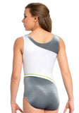 Ervy Diamond Leotard (Silver, White and Kiwi) 