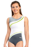 Ervy Diamond Leotard (Silver, White and Kiwi)